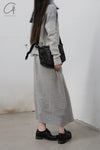 Daniel Andresen Knit Skirt Collection Handmade in Belgium DA-CARDINAL-HUI 1 Virgin wool Grey PDA7